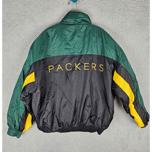 Pro Player Green Bay Packers Winter Jacket NFL Vintage Men's Size XL